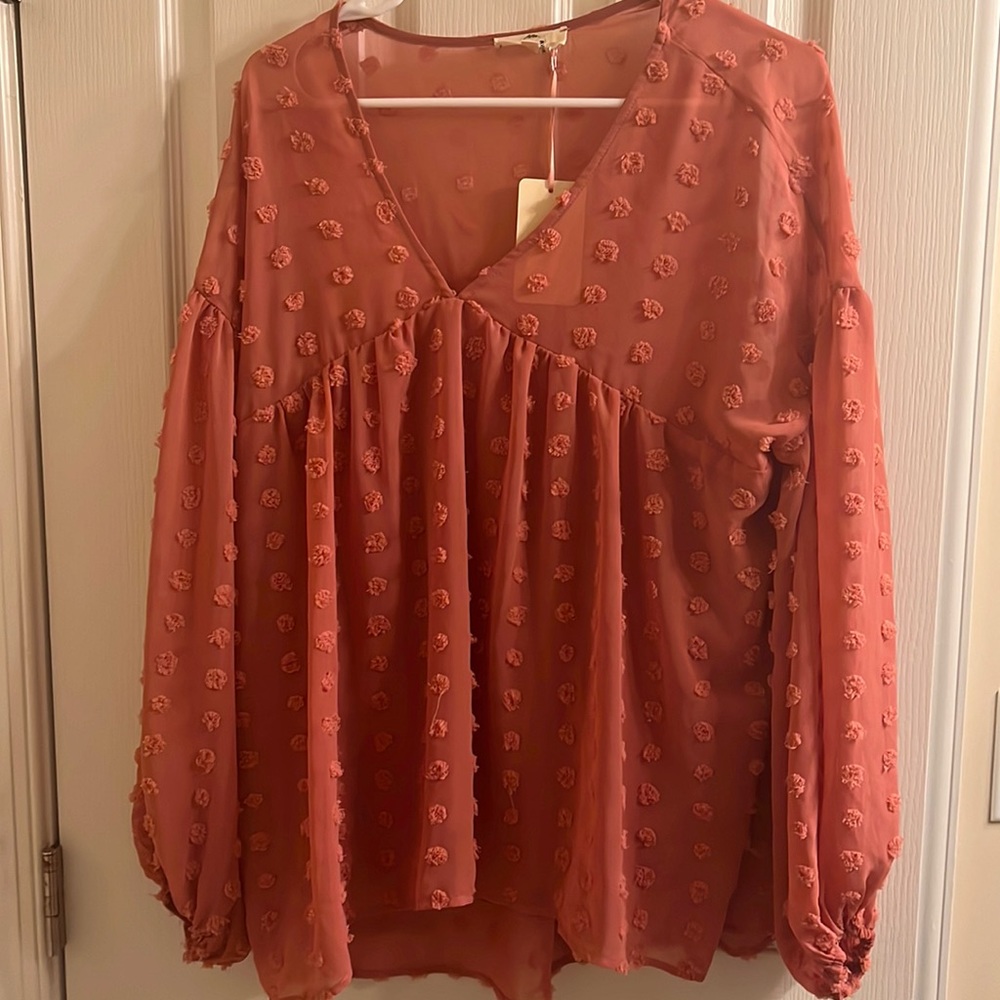 Pink babydoll top. Entro. Large. NWT.